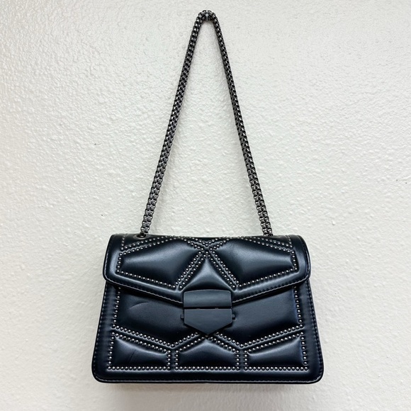 Rivets Chain Crossbody Bag / Purse in Black - Picture 1 of 6